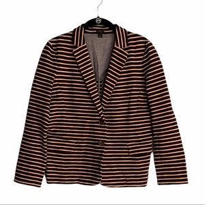 J. Crew Striped Knit Maritime Blazer Brown & Black Size Small